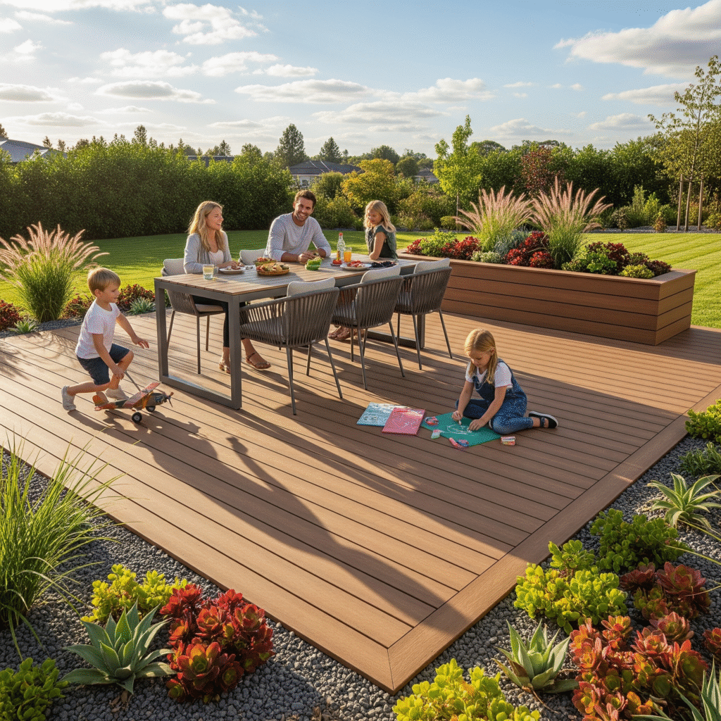 outdoor space with low maintenance decking