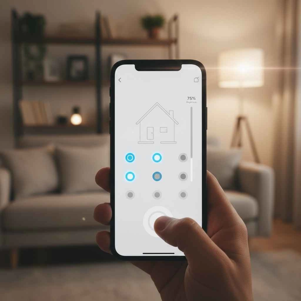 Smartphone controlling home lighting