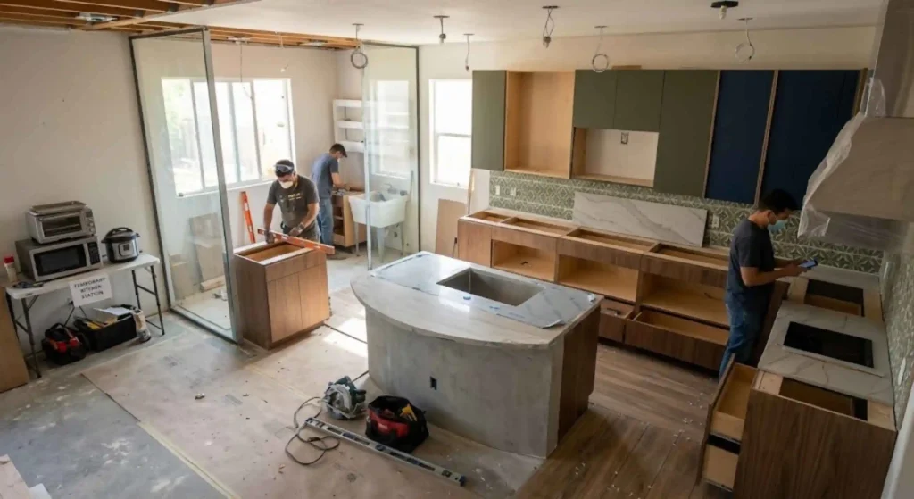 kitchen remodel in progress