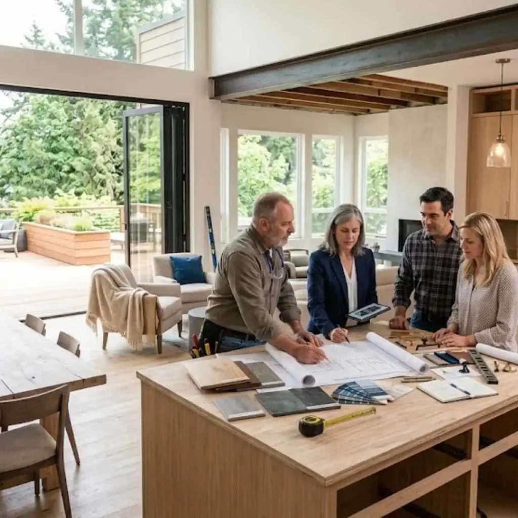 Modern open-concept home remodeling project in Lake Oswego