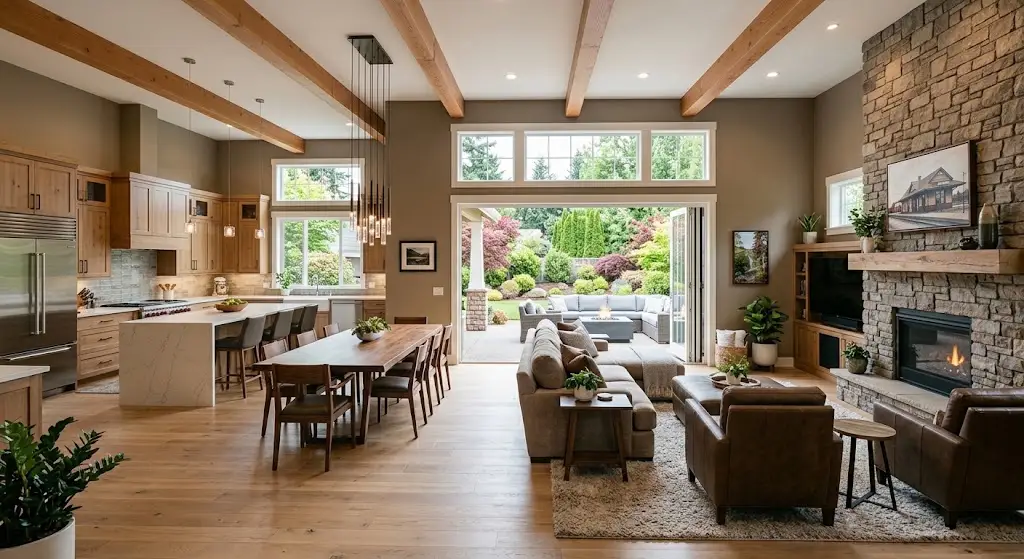 Professionally remodeled open living space in a Canby Oregon home